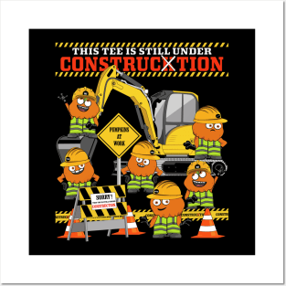 This tee is still under construction backhoe Truck Kids Posters and Art